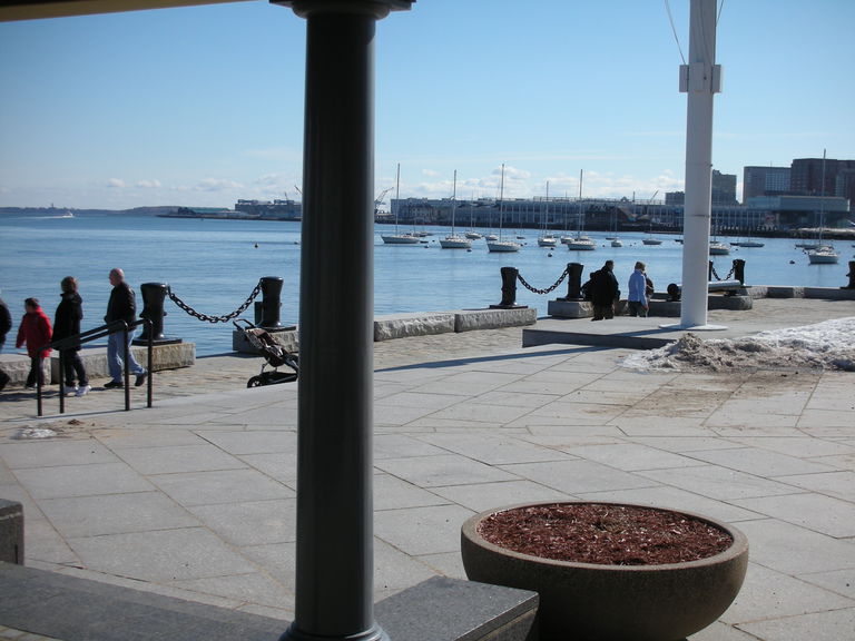 view of harbor from shade pavilion (that would become a restaurant)