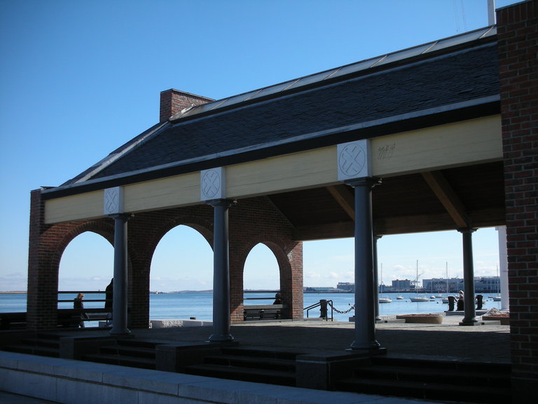 looking southeast through shade pavilion (that would become a restaurant)